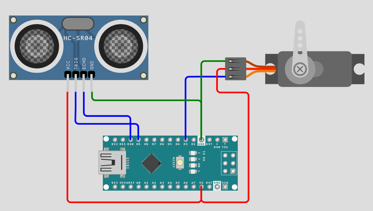 Arduino Ultrasonic SONAR with SG90 Servo